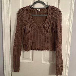 ABERCEOMBIE & FITCH Long Sleeve Crochet Scoop Neck Top Size Small